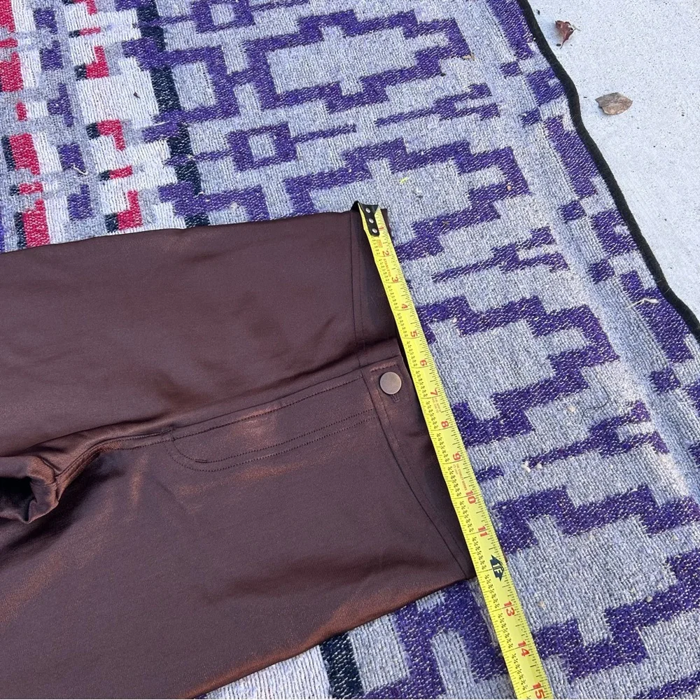 American apparel brown disco pants tight metallic skinny jeans high waist size s - Picture 2 of 10